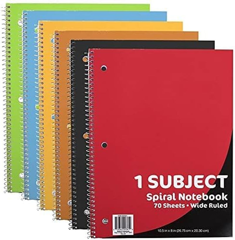 50 Notebooks Pack – One Subject Notebooks Wide Ruled Bulk 70 Sheets Notebooks for Kids, School, Journaling, Note Taking, Students, and Work