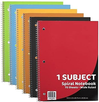 50 Notebooks Pack – One Subject Notebooks Wide Ruled Bulk 70 Sheets Notebooks for Kids, School, Journaling, Note Taking, Students, and Work