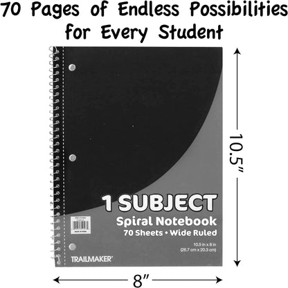 50 Notebooks Pack – One Subject Notebooks Wide Ruled Bulk 70 Sheets Notebooks for Kids, School, Journaling, Note Taking, Students, and Work