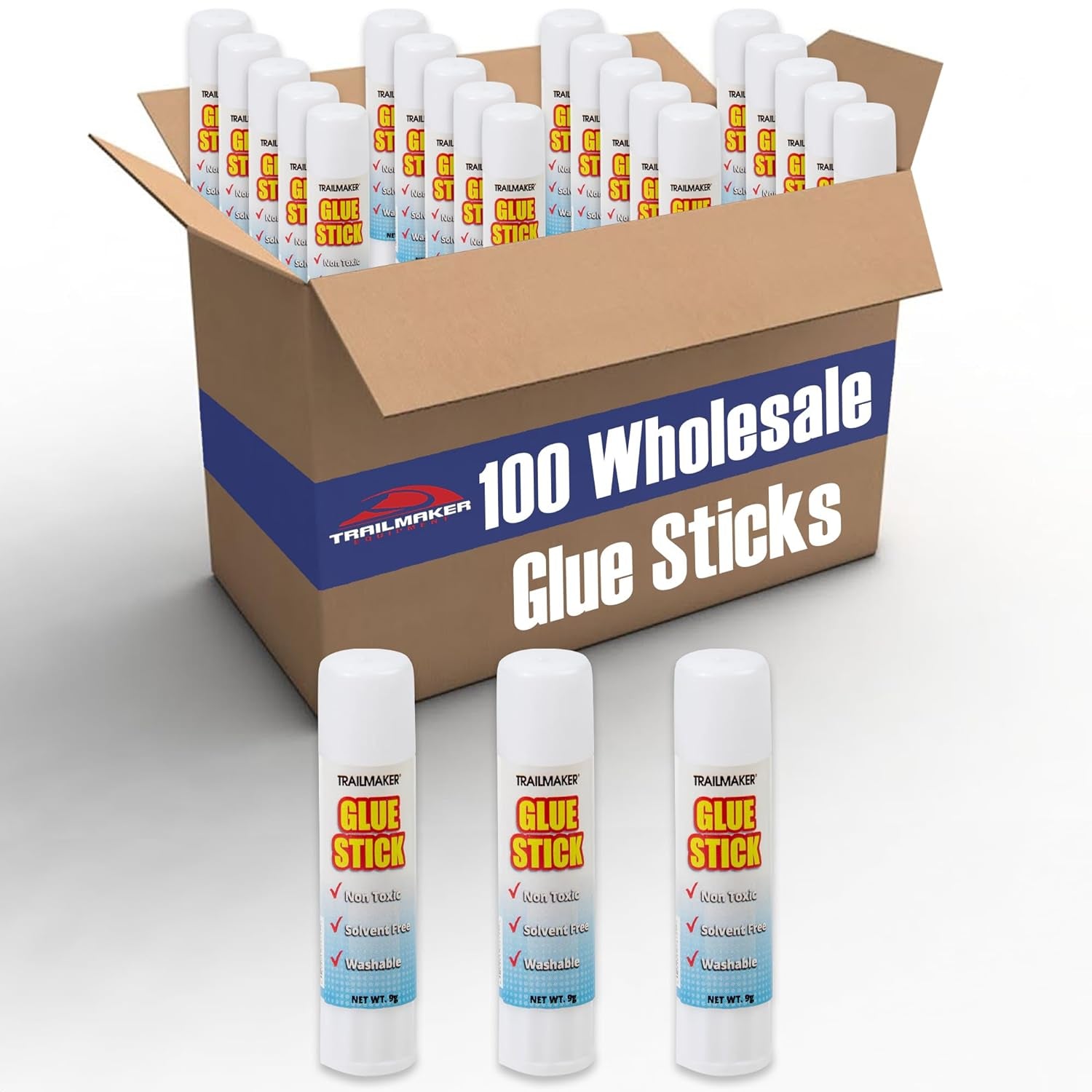 100 Pack Wholesale Glue Sticks Bulk for Classroom Pack for Kids, School, Crafts, Crafting, Scrapbooking - Dries Clear, Washable