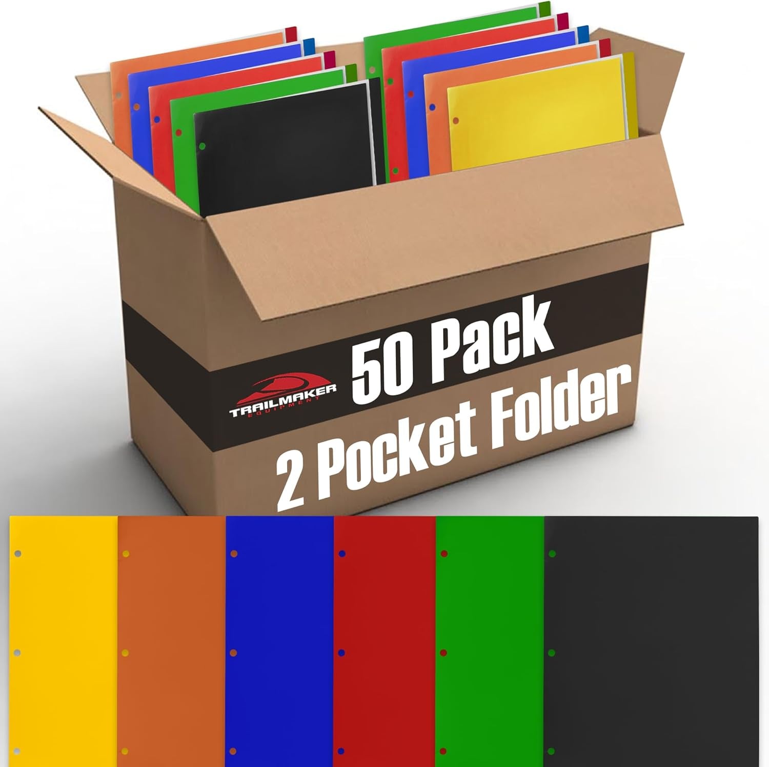 100 Pack of Bulk Colorful Paper Folders with Pockets - Wholesale Folders (100 Folders in 6 Colors)