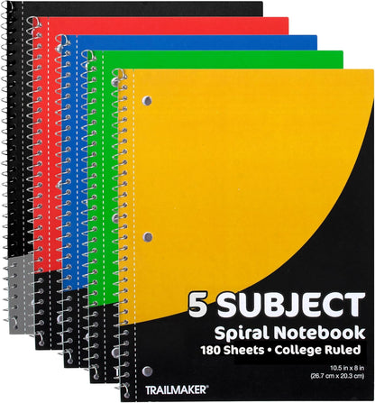 20 Pack Notebooks Bulk 5 Subject Notebooks College Ruled Bulk 5 Subject Spiral Notebooks for School Kids, Students, Offices