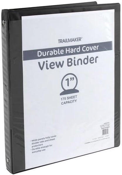 (50 Pack) 1 Inch Binders 3 Ring Hardcover Binders in Bulk with Clear View Cover, Pockets for Classroom, Office, Portfolios | Bulk School, Teacher, Office Supplies (Black Only Pack)