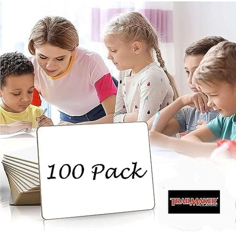 100 Bulk Double Sided Dry Erase Boards with Lines for Writing for Kids, Classrooms 9X12 Mini Dry Erase Boards for Kids Bulk