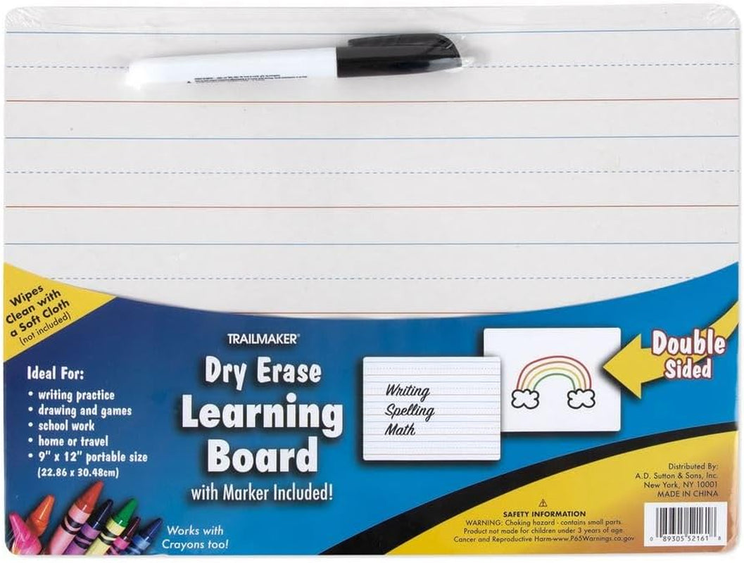 100 Bulk Double Sided Dry Erase Boards with Lines for Writing for Kids, Classrooms 9X12 Mini Dry Erase Boards for Kids Bulk