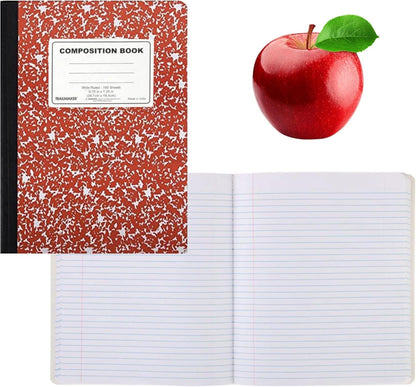 50 Pack Bulk Colored Composition Notebook Wide Ruled, 200 Pages (100 Sheets), 9-3/4 X 7-1/2", Hard Cover Bulk School Supplies Marble Composition Books for School & Office