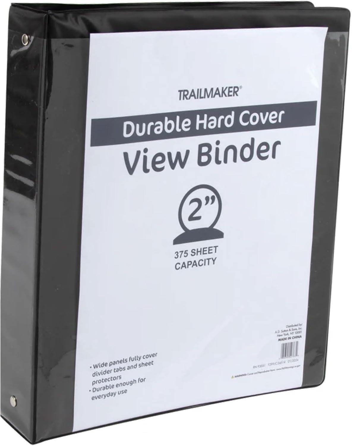 (50 Pack) 2 Inch Binders 3 Ring Hardcover Binders in Bulk with Clear View Cover, Pockets for Classroom, Office, Portfolios | Bulk School, Teacher, Office Supplies (Black Only Pack)