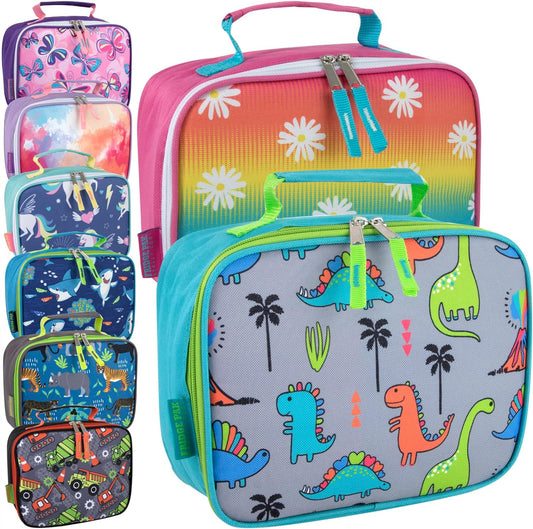 Reusable Lunch Bags in Fun Prints, Bulk 24 Pack Insulated Lunch Boxes Bulk Set