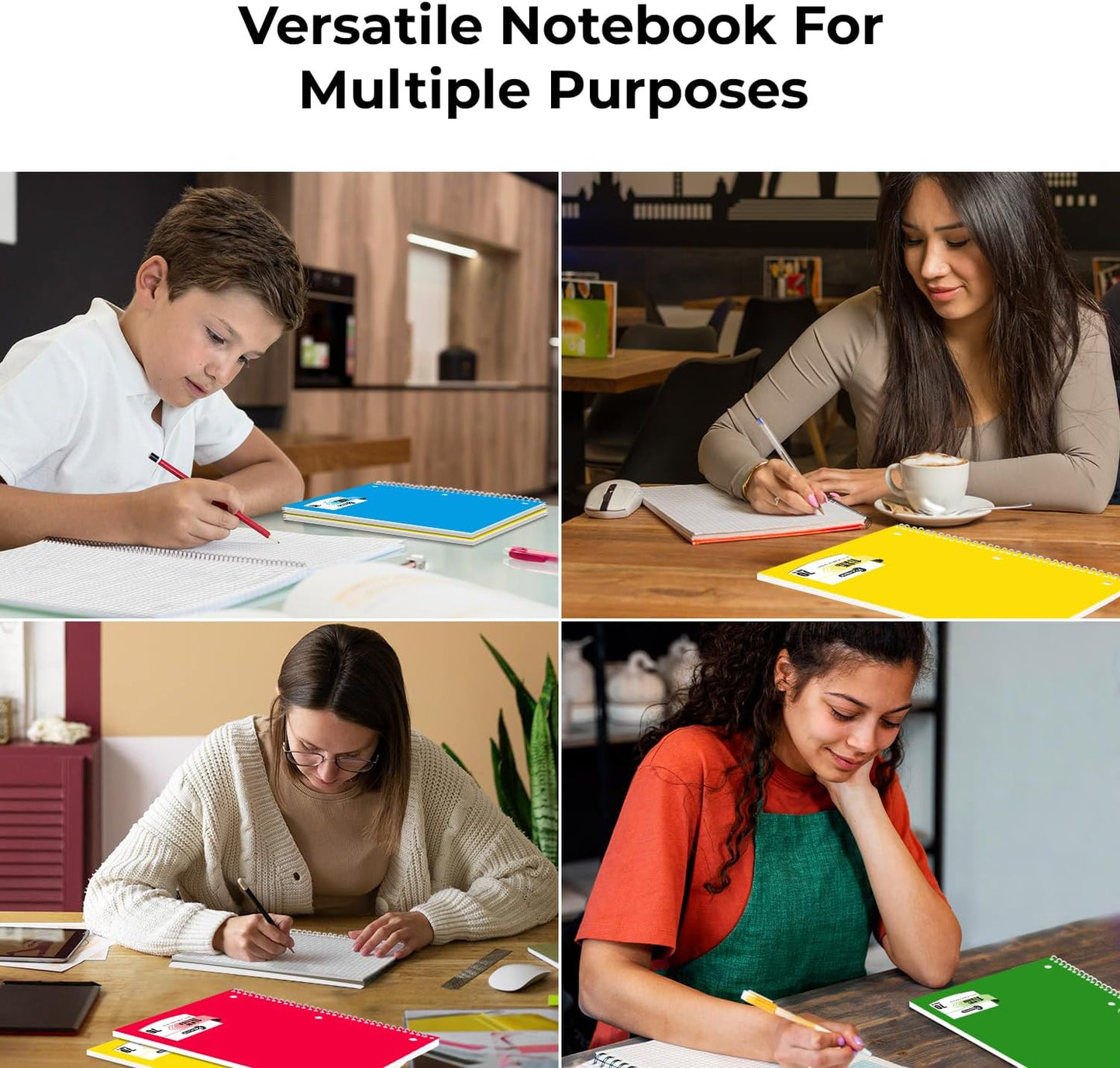 720 Packs (Pallet) 1 Subject Notebooks, Spiral Notebook Bulk, Quad Ruled, Pallet of Notebooks, 70 Sheets (140 Pages), 8 X 10-1/2", Bulk Spiral Notebooks for School & Office, 4-7 Days Transit