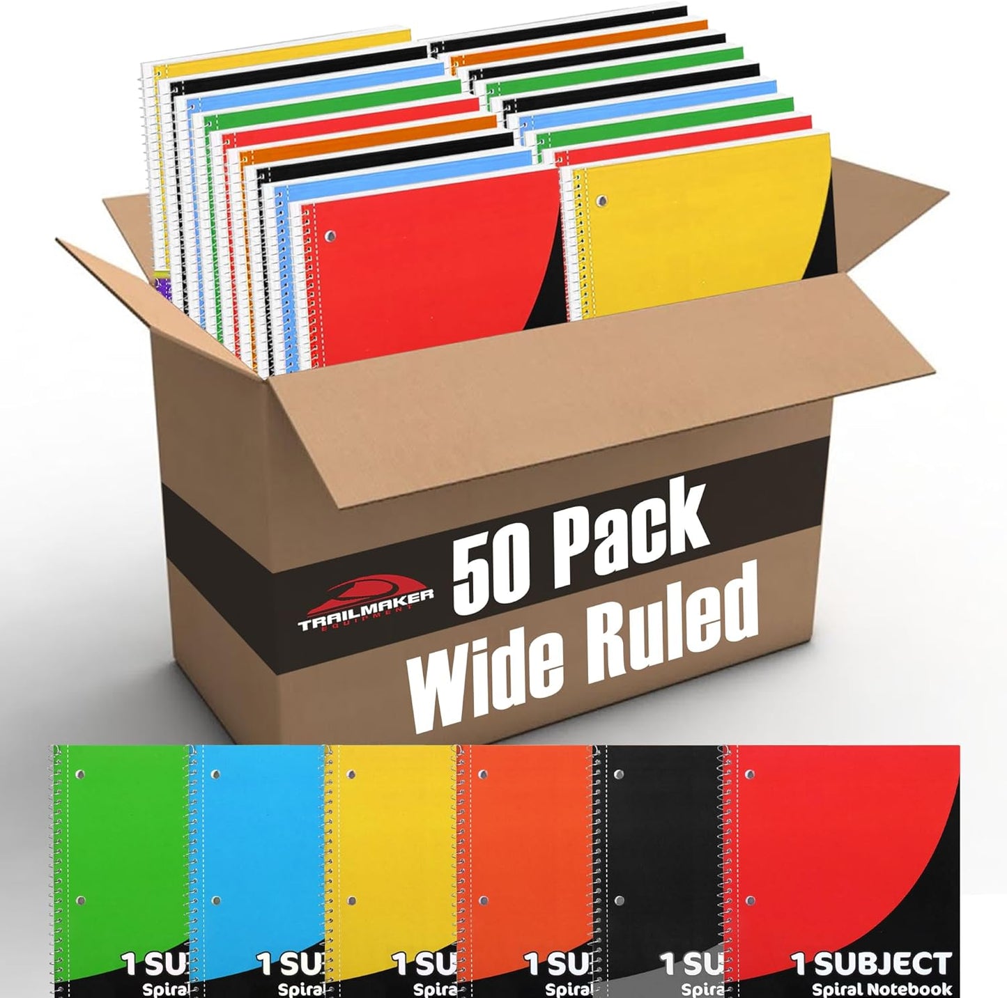 50 Notebooks Pack – One Subject Notebooks Wide Ruled Bulk 70 Sheets Notebooks for Kids, School, Journaling, Note Taking, Students, and Work