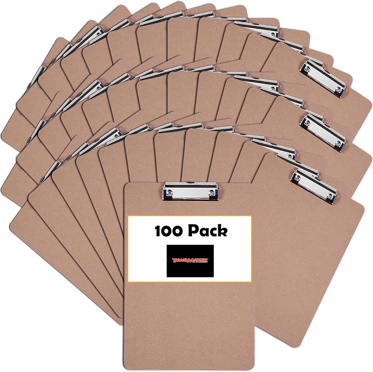 100 Clipboards 8.5 X 11 with Pen Holder Bulk for Classroom, Kids Heavy Duty Wood Clipboards for Back to School Teacher Classroom Supplies, Office, School Supplies