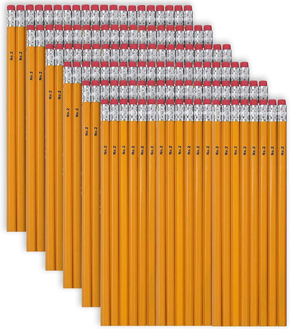 Wood Cased #2 HB Pencils - 1000 Unsharpened Yellow Pencils in Bulk for School, Office (1000 Pencils)