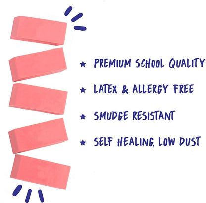 Bulk Pink Erasers for Kids Bulk Classroom, School Students, for Art Pink Bevel Erasers Large Latex Free in Bulk (300 Erasers)