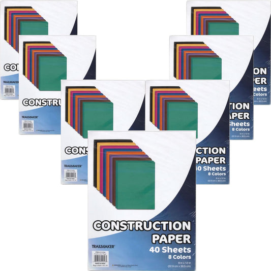 (50 Packs) Construction Paper Assorted Colors Bulk 9X12 Teacher, School Supplies for Classrooms, Kids, School, Arts, Crafts, Bulletin Boards