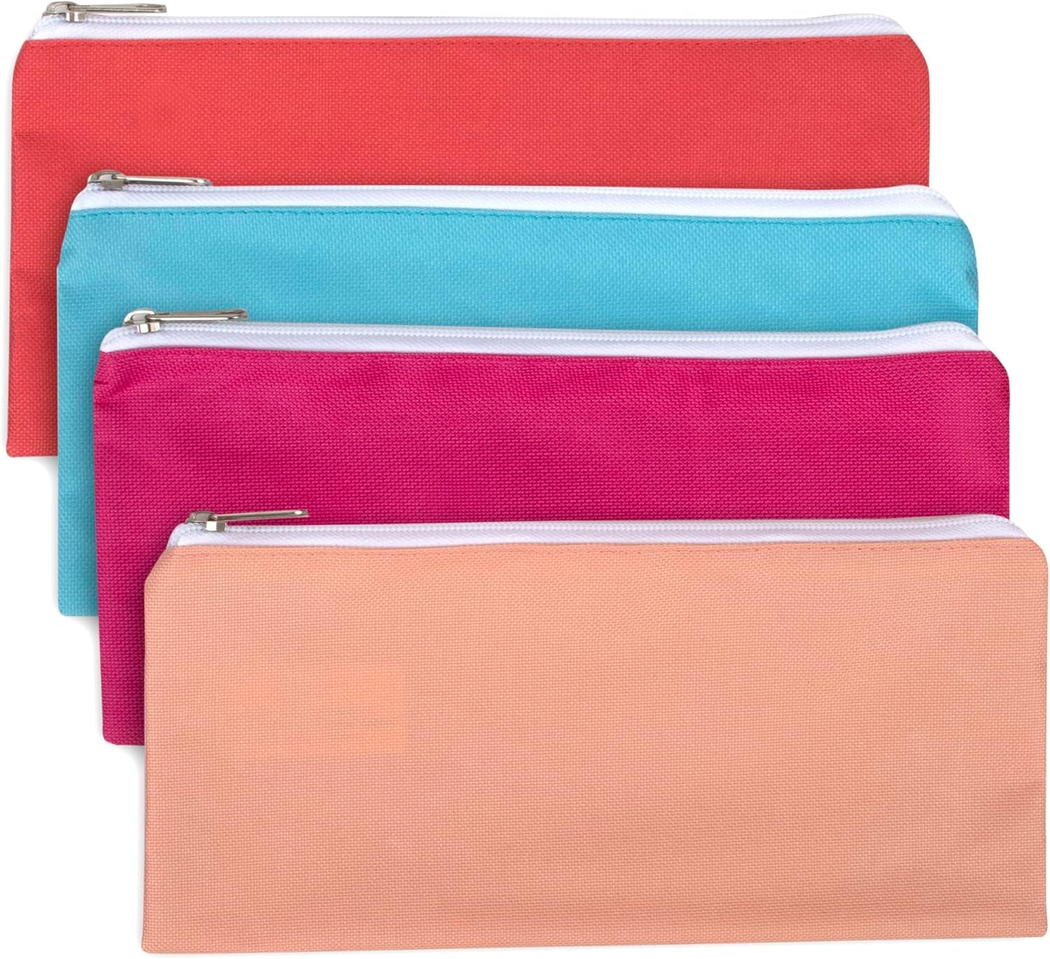 24 Pack Pencil Cases Bulk Bundle, Bulk Pencil Case Bags with Zipper for Kids, School, Offices