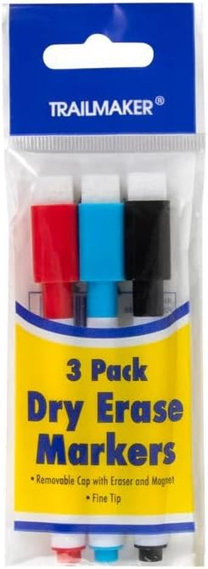 300 Magnetic Dry Erase Markers Bulk 100 Packs of 3 Color Dry Erase Markers with Eraser Cap for Classroom, Kids, Teachers, Office