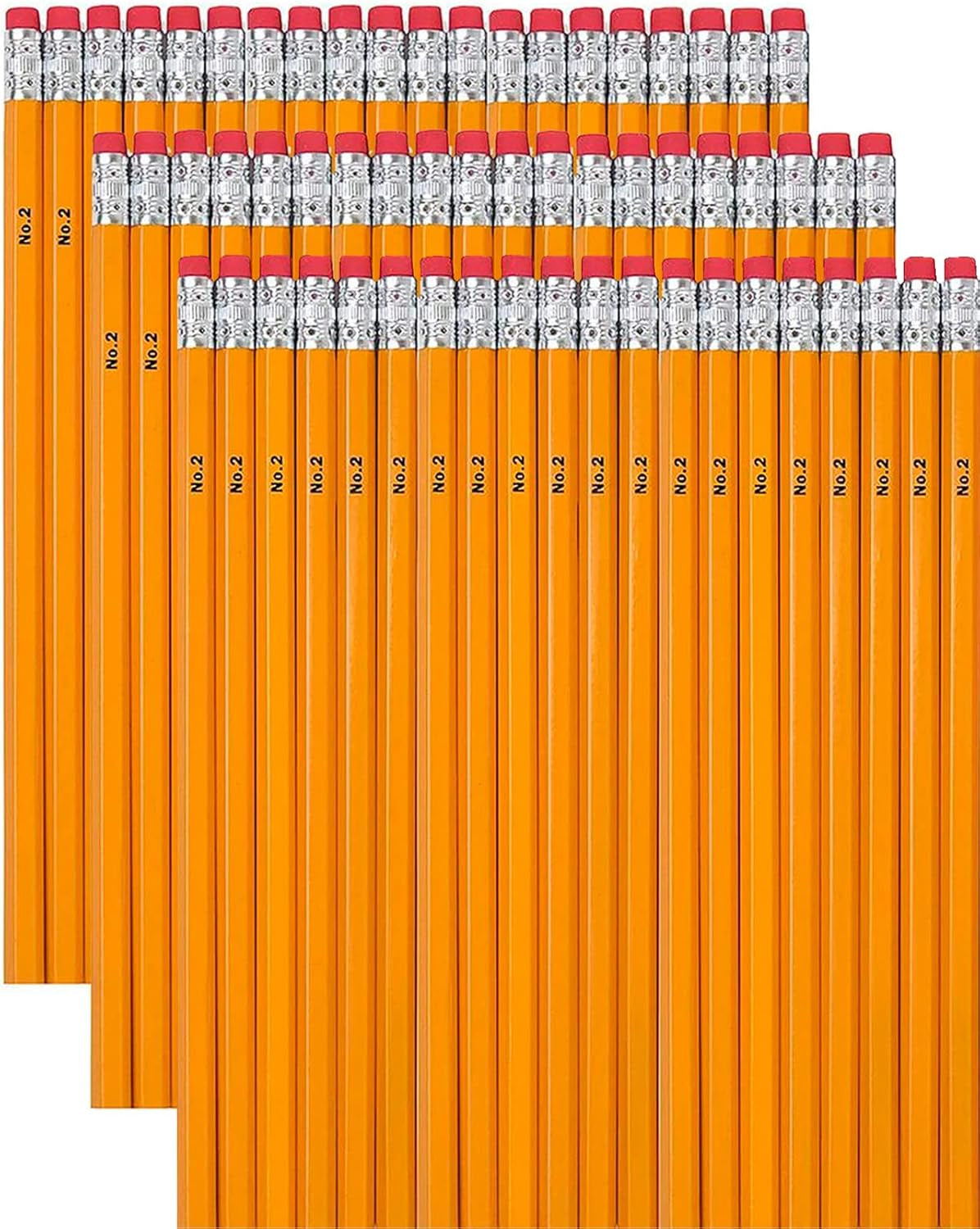 Wood Cased #2 HB Pencils - 500 Unsharpened Yellow Pencils in Bulk for School, Office (500 Pencils)