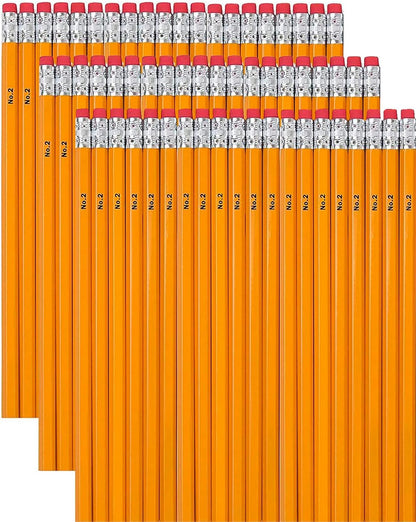 Wood Cased #2 HB Pencils - 500 Unsharpened Yellow Pencils in Bulk for School, Office (500 Pencils)