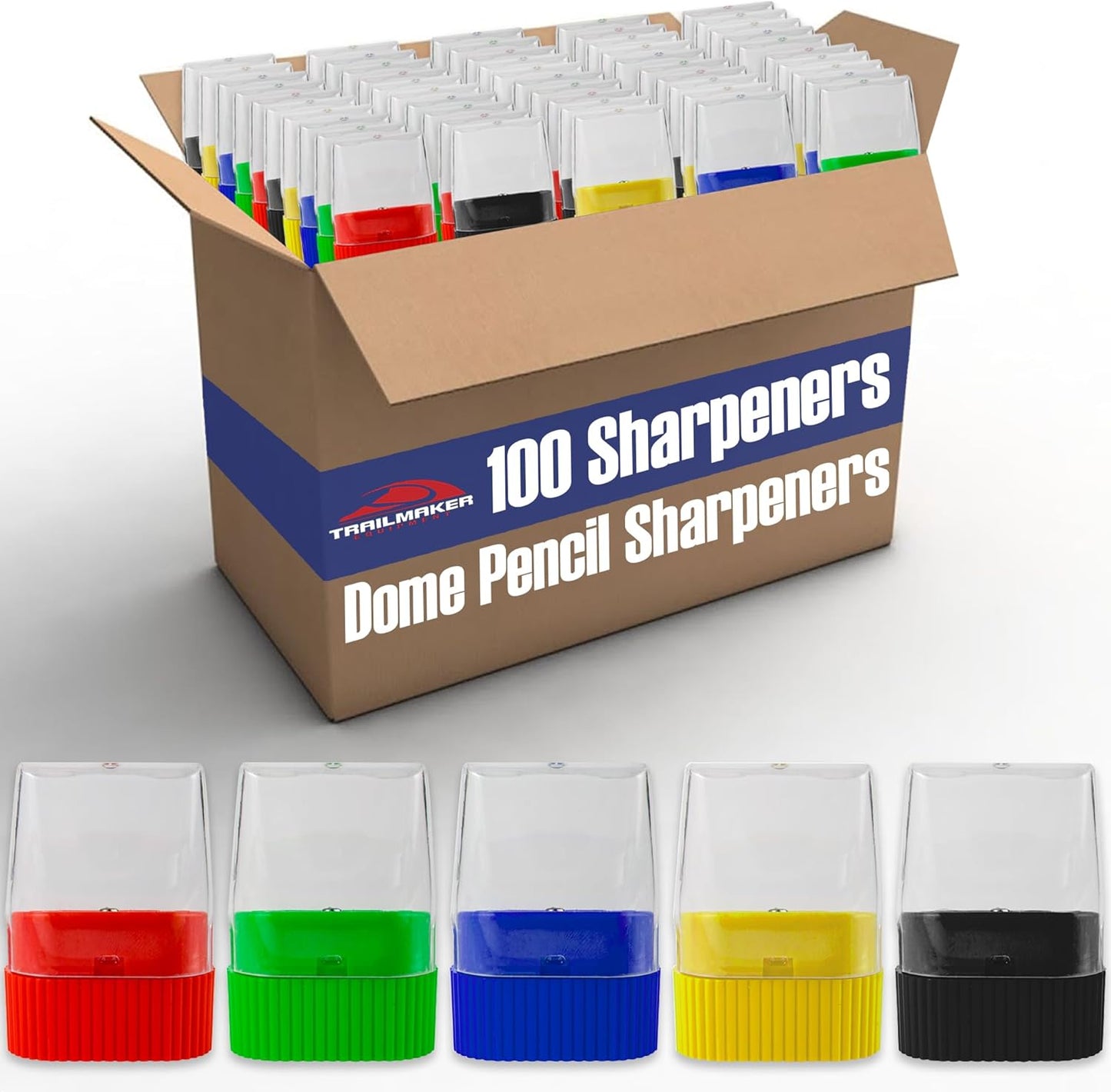 100 Pack Handheld Manual Pencil Sharpeners in Bulk Plastic Pencil Sharpeners for School, Kids, Teachers - Use for Colored Pencils, 2 Pencils, Crafts, Art Classrooms, Camp