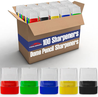 100 Pack Handheld Manual Pencil Sharpeners in Bulk Plastic Pencil Sharpeners for School, Kids, Teachers - Use for Colored Pencils, 2 Pencils, Crafts, Art Classrooms, Camp