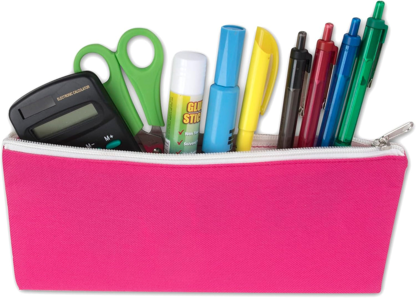 24 Pack Pencil Cases Bulk Bundle, Bulk Pencil Case Bags with Zipper for Kids, School, Offices